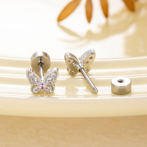Adramata 8 Pares Pendientes Para Mujeres Niñas Acero Inoxidable Hipoalergénicos Pendientes Para Niñas Pendiente De Tuerca De Mariposa Arcoíris Y Flores Juego De Pendientes Para Niñas Niños