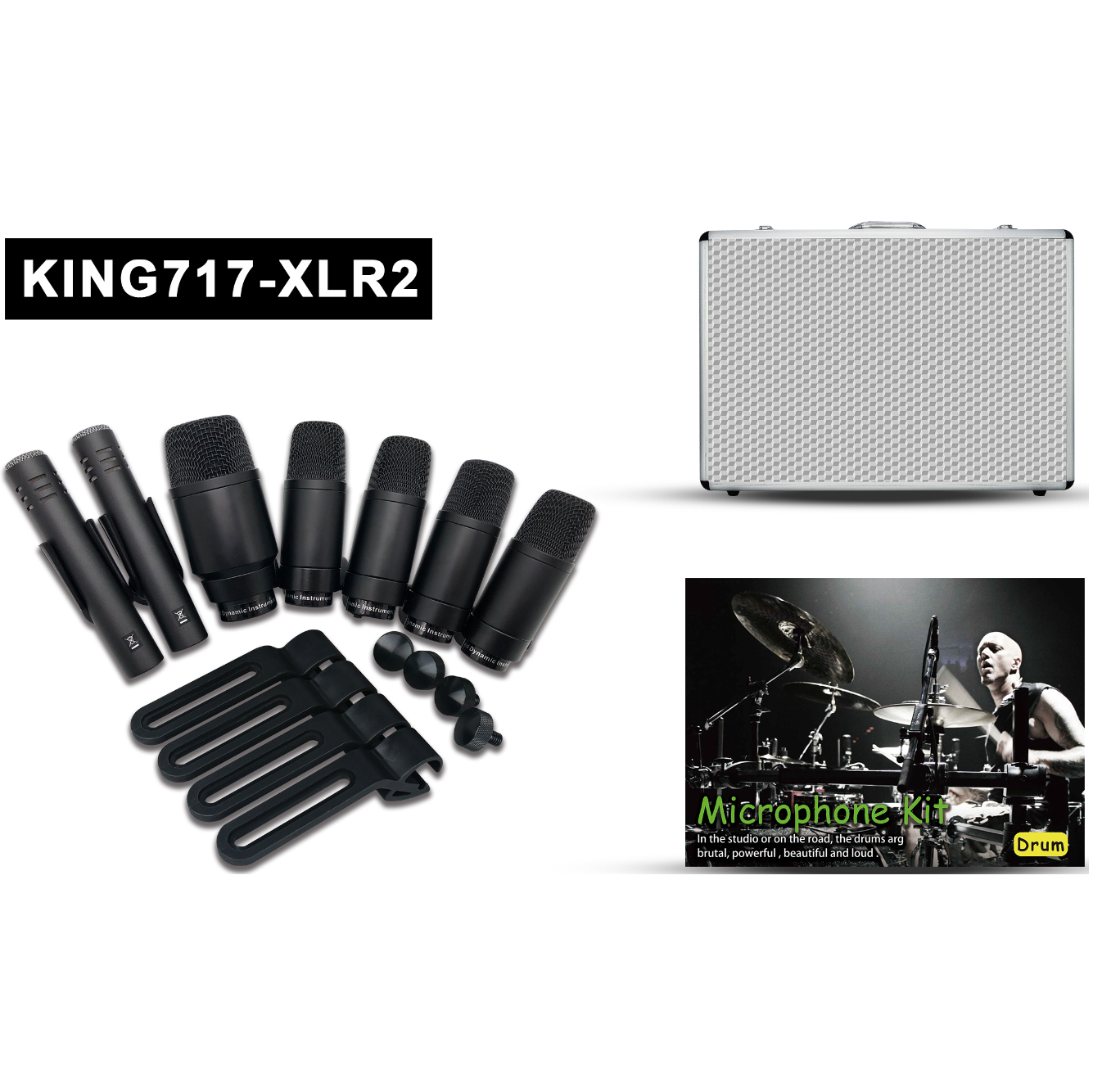 Lane KING-717 Drum Microphone Set - Professional Studio Quality