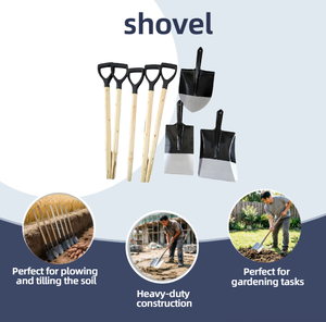 Pelle <span class=keywords><strong>à</strong></span> roue de jardin avec manche, outils de construction, forgée <span class=keywords><strong>à</strong></span> la main, solide et fiable, multifonctionnelle et polyvalente - Product Image 2