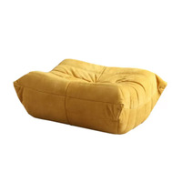 Fauteuil convertible moderne en tissu capitonné, une place, accoudoirs rembourrés, forme carrée, mobilier de salon, options jaune et beige