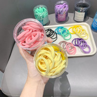 50 élastiques à cheveux sans couture, style coréen, très élastiques, colorés, pour enfants, modèle FS07