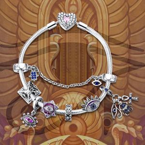   Abalorios de Plata Vintage con Diseño de Ojo de Diablo y Circonitas Transparentes, Joyería Clásica, Religiosa, <span class=keywords><strong>para</strong></span> Fiestas, DIY, Pulsera, Venta al por Mayor, Regalo - Product Image 6