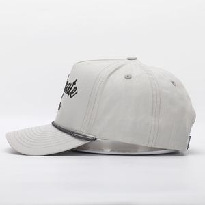 Custom 5 Panel <b>Grey</b> Rope Hat,High Quality Embroidery Logo Curved Brim Quick Dry Nylon Snap Back <b>Baseball</b> <b>Cap</b> - Product Image 3