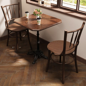 Vuông hạt gỗ hàng đầu bàn ăn với cổ điển gang cơ sở-nhà hàng ngoài trời quán cà phê Bistro bảng - Product Image 3