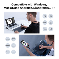Tablette graphique HS611 de 10 pouces avec fonction d'inclinaison et touches multimédias pour artistes, designers et accessoires PC