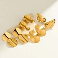MICCI Set perhiasan wanita berlapis emas 18K, Anti noda Stainless Steel hipoalergenik Set Anting