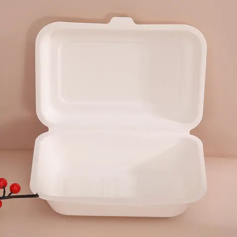 Biodegradable Disposable Food Clamshell / 3-5 Compartments Food Box Tray