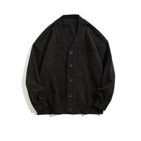 Nueva Moda de Primavera, cárdigan de punto de manga larga de gran tamaño para hombre, cárdigan informal de Color puro personalizado OEM y ODM