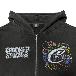 <span class=keywords><strong>Felpa</strong></span> con Cappuccio Oversize Vintage da <span class=keywords><strong>Uomo</strong></span> con <span class=keywords><strong>Zip</strong></span>, Lavaggio Acido, Stampa Frontale con Logo, Manica Lunga, Stile Streetwear per Vendita all'Ingrosso - Product Image 3