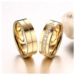 <span class=keywords><strong>Anillo</strong></span> de compromiso para parejas, banda de oro de 18K con incrustaciones, conjunto de dos piezas para mujer y <span class=keywords><strong>hombre</strong></span>, anillos de boda de circonia cúbica - Product Image 6