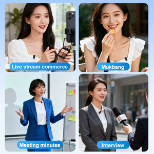 Microphone à condensateur sans fil SX101 avec suppression du bruit pour radio en direct en extérieur et conférences, prend en charge la charge simultanée - Product Image 6