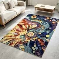 Runner Area Rug Floral Polyester Latex Custom Size Non-Slip Waterproof Stain Resistant Modern Long Carpet Mat Hallway Stairs