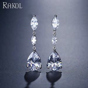 RAKOL EP497 Wedding Zircon Drop Engagement Earrings fashion 2021 - Product Image 2
