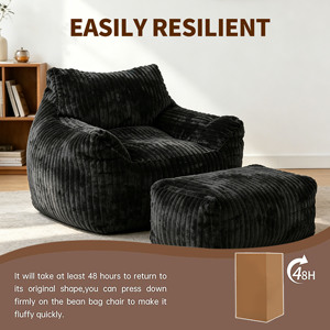 Fauteuil pouf géant en <span class=keywords><strong>peluche</strong></span> pour adultes avec accoudoirs, fauteuil de salon confortable surdimensionné, canapé paresseux au sol, <span class=keywords><strong>chaise</strong></span> d'appoint pour le salon - Product Image 5