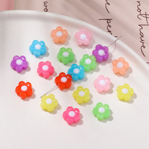 Acrylic Flower Beads Colorful Loose Beads For Bracelet Making DIY Jewelry <b>Accessories</b> 10mm Multicolor Plastic Beads - Product Image 4