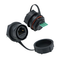 Connecteur de transmission de données et de charge Lshitech A396/A397 100M RJ45 femelle en cuivre 125V, étanche à la poussière et à l'eau, pour montage sur panneau