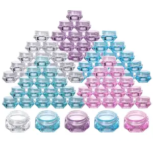 容器ダイヤモンド Suppliers-3G/0.1オンスEmpty Refill Mini Square Diamond Shaped Plastic Cosmetic Sample Container Jar Pots With Screw Cap Makeup Bottle