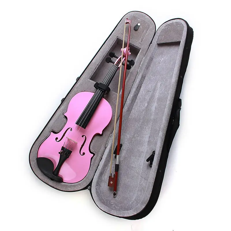 Colorful Solid wood Student Violin for Beginners