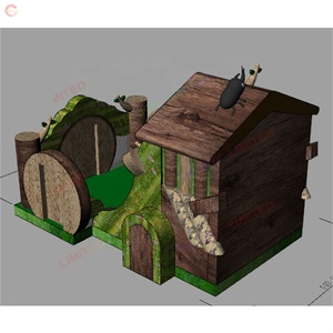 6x4.5mH Wooden Theme Inflatable Bouncer <strong>Slide</strong> Forest <strong>Animal</strong> Themed for Sale - Product Image 3
