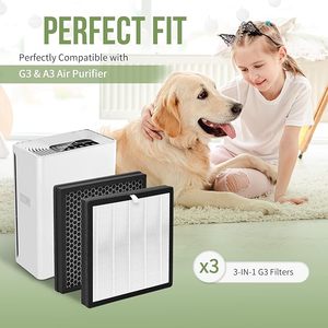 แผ่นกรองอากาศ H13 True HEPA แบบ 3-in-1 พรีเมียม คาร์บอนกัมมันต์ สำหรับเครื่องฟอกอากาศ Levoit <span class=keywords><strong>Coway</strong></span> ขายส่งจากโรงงาน - Product Image 2