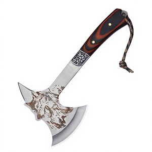 Hache de loup à manche en acier inoxydable pour la lutte contre les incendies, l'exploitation forestière, le camping en plein air ; Lame en acier inoxydable de haute dureté de qualité militaire - Product Image 1