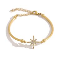 Bracelet jonc articulé en acier inoxydable plaqué or 18 carats avec cristaux CZ pour femme, cadeau de fête, vente en gros, personnalisable