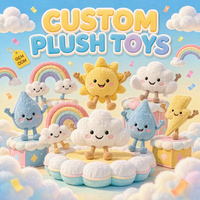 Jouet en peluche personnalisé ODM/OEM, motif météo de dessin animé, poupée en peluche de haute qualité pour la production de merchandising de marque sur mesure