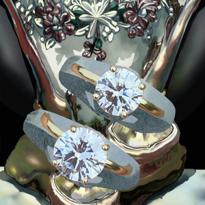 Anillo de Compromiso de Plata de Ley 925 con Baño de Rodio y Diamante Cultivado en Laboratorio, Corte Clásico, Certificado IGI, 0.5ct 1ct 2ct, ZuanFo - Product Image 3