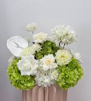 Ensemble floral artificiel en soie blanc et vert, Hortensia, Rose, Pivoine, Anthurium, pour toile de fond de mariage, location pour événements, vitrine de magasin, décoration commerciale