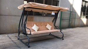 Dondolo da Giardino Personalizzato <span class=keywords><strong>per</strong></span> Esterni con Tettuccio, 3 Posti, Sedia a Dondolo Sospesa <span class=keywords><strong>per</strong></span> Veranda e Cortile, Ideale <span class=keywords><strong>per</strong></span> il Relax - Product Image 5