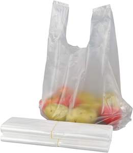 Clear HDPE Customizable T-Shirt <b>Bags</b> with Handles Reusable & Recyclable for Eco-Friendly Supermarket & Business Shopping - Product Image 4