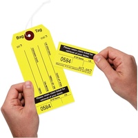 Étiquettes de bagages jaunes avec cordon élastique, étiquettes d'identification de bagages en 8 parties pour hôtels et services de valet