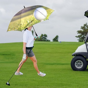 Large Coverage Eco-Friendly Straight <b>Umbrella</b> with Pongee Material for Golfing Resort Hotel Guests & Outdoor Adventures - Product Image 5