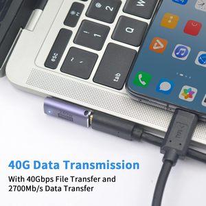 USB C Right Angle <span class=keywords><strong>Adapter</strong></span> 240W 90 Độ USB C Nam Để Nữ Extender Hỗ Trợ 40Gbps Truyền Dữ Liệu 8K <span class=keywords><strong>Video</strong></span> Với Ánh Sáng LED - Product Image 6