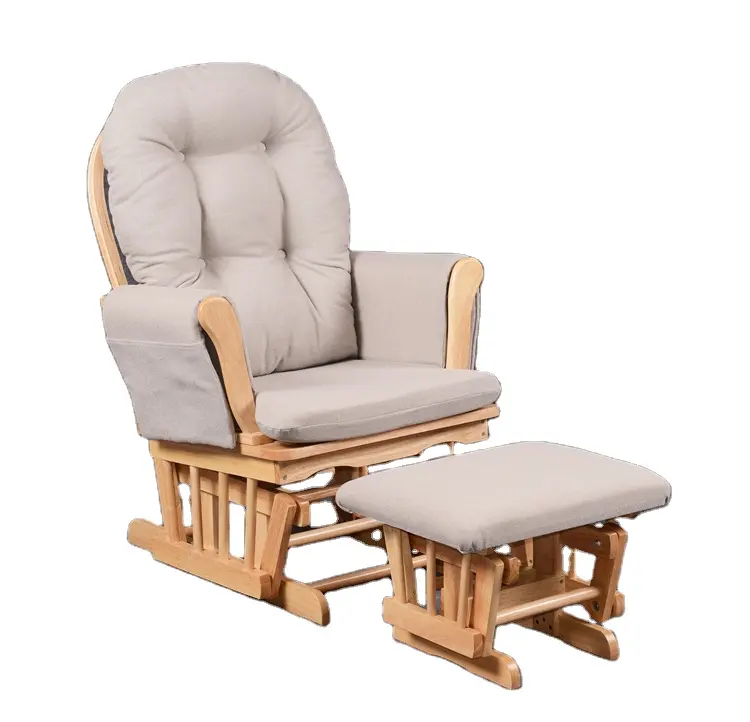 קלאסי טיפול מרכז אמא הנקה תינוק משתלת אחות נדנדה כיסא והדום פנאי סיעוד עץ גלשן כיסא מודרני