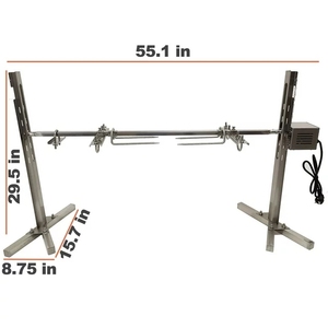 Kit de <span class=keywords><strong>Asador</strong></span> Giratorio de Carbón de <span class=keywords><strong>Acero</strong></span> <span class=keywords><strong>Inoxidable</strong></span> - Portátil, Resistente a la Corrosión y al Calor para Cocinar al Aire Libre - Product Image 2