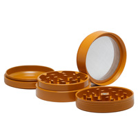 Broyeur à herbes en alliage d'aluminium 4 couches avec revêtement céramique 63MM, orange fumé, lavable, pour accessoires 6102OR