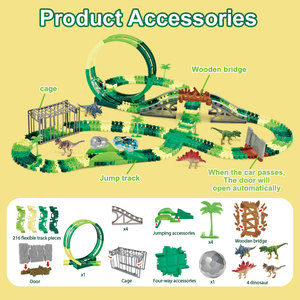 250 pcs tạo ra khủng long thế giới đường đua theo dõi linh hoạt điện theo dõi đồ chơi RC Racing Car khủng long đồ chơi cho bé trai - Product Image 3