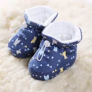 冬の暖かい新生児幼児ブーツ0-12ヶ月赤ちゃん女の子男の子靴ソフトソールコットンシューズ