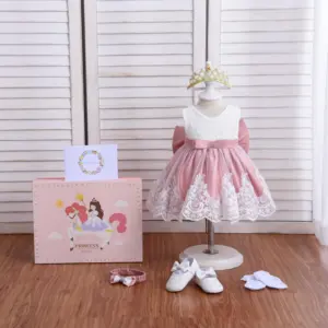 Outong vestido personalizado, novo vestido elegante para meninas, vestidos de natal para bebê/