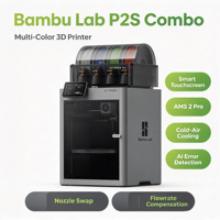 Printer 3D FDM Multi Warna untuk Desktop, Kecepatan Tinggi, Auto Leveling, Wifi, Volume Cetak Besar, Bambu Lab 3D Printer P2S Combo untuk Penggunaan di Rumah