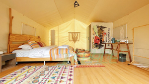 Tienda de lona de lujo Four Seasons Resort para acampar al aire libre Safari Casa Hotel Estructura de poste de metal tienda impermeable - Product Image 5