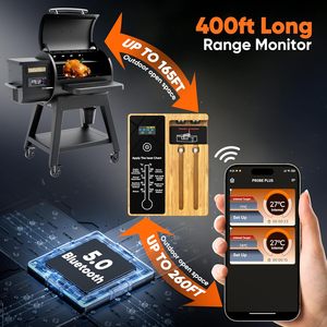 Thermomètre <span class=keywords><strong>de</strong></span> barbecue sans fil Smart APP Offre Spéciale avec 2 sondes et répéteur Construction en métal Connexion Bluetooth - Product Image 2