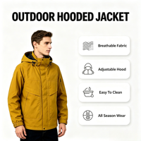 Veste décontractée pour homme 100% polyester, col montant, fermeture éclair sur le devant, vêtement léger idéal pour un usage quotidien et les courts séjours en plein air
