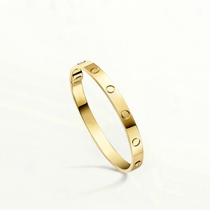 <span class=keywords><strong>Bracelet</strong></span> de luxe tendance en acier inoxydable plaqué <span class=keywords><strong>or</strong></span> avec fermoir à bascule et breloque zircon <span class=keywords><strong>pour</strong></span> femmes et hommes - Product Image 1