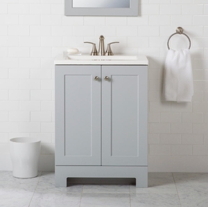 Wholesale Modern Integrated Top and Sink Solid Wood 24" Eco-Friendly Durable Floor Standing <strong>Black</strong> Bathroom Vanity <strong>Cabinet</strong> - Product Image 1