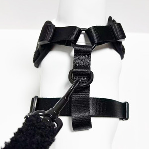 Harness Anjing Premium <span class=keywords><strong>Black</strong></span> Teddy, Dapat Disesuaikan, Berbahan Poliester, Empuk, Rompi Hewan Peliharaan Modis, Set Kalung dan Tali Anjing Anti Tarik, Desain Logo Kustom - Product Image 3