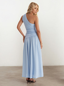 Ropa de Mujer al por Mayor, Vestido Maxi de Verano, Color Sólido, Elegante, Corte Formal, Cintura Alta, Sin Mangas, Impresión Digital, Transpirable - Product Image 2