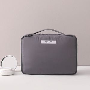 Custom Logo Water Resistant Polyester Simple <b>Large</b> Capacity Outdoor Travel <b>Makeup</b> Storage Cosmetic <b>Bag</b> Soft Handle Zipper - Product Image 4