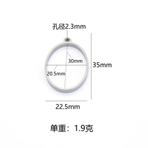 Colgante de marco geométrico de acero inoxidable pulido para manualidades con resina o aceite, accesorios de joyería DIY - Product Image 2